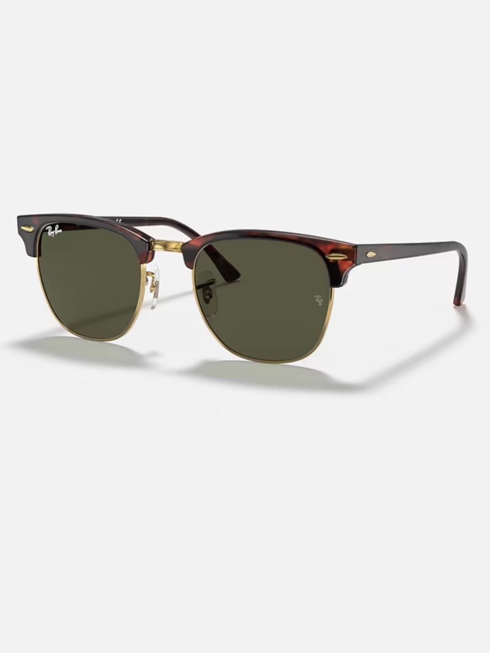 Ray-Ban Clubmaster Sunglasses in Black & Gold with Green Lenses